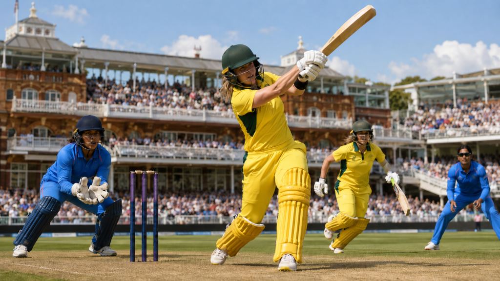 illustration IA: L'Australie élimine l'Inde de l'ICC Women's T20 World Cup grâce à une chasse record à Lord's avant les demies