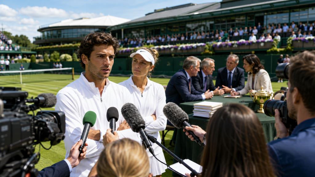AI illustration: Wimbledon defuses player media protest, but prize money and revenue-sharing dispute remains unresolved