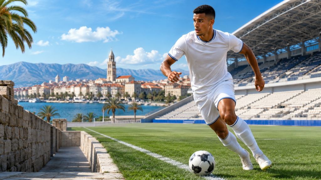 AI illustration: Mathieu Acapandié joins Hajduk until 2030 as Nantes right-back boosts Split club before European qualifiers