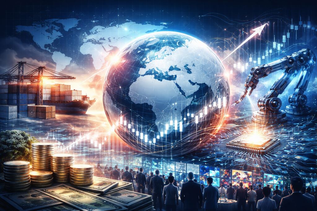 AI illustration: The IMF still sees growth in the world economy, but the differences among countries and sectors are becoming ever greater