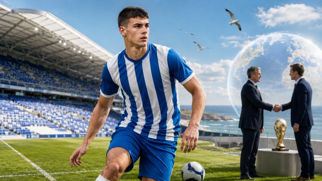 KI-Illustration: Luka Vušković wechselt für 46 Millionen Pfund zu Brighton und wird zum Rekordtransfer des Premier-League-Klubs