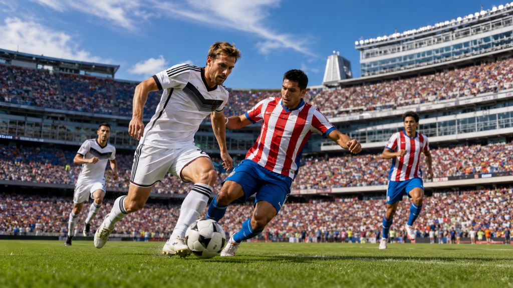 AI illustration: Germany vs Paraguay in Foxborough: favorite under pressure in a tricky World Cup 2026 knockout test in USA