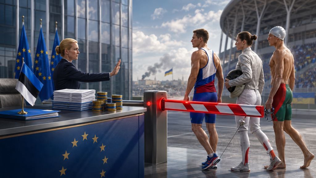 ilustración con IA: Estonia pide retirar fondos de la UE a organismos deportivos que readmitan a rusos y bielorrusos en competición
