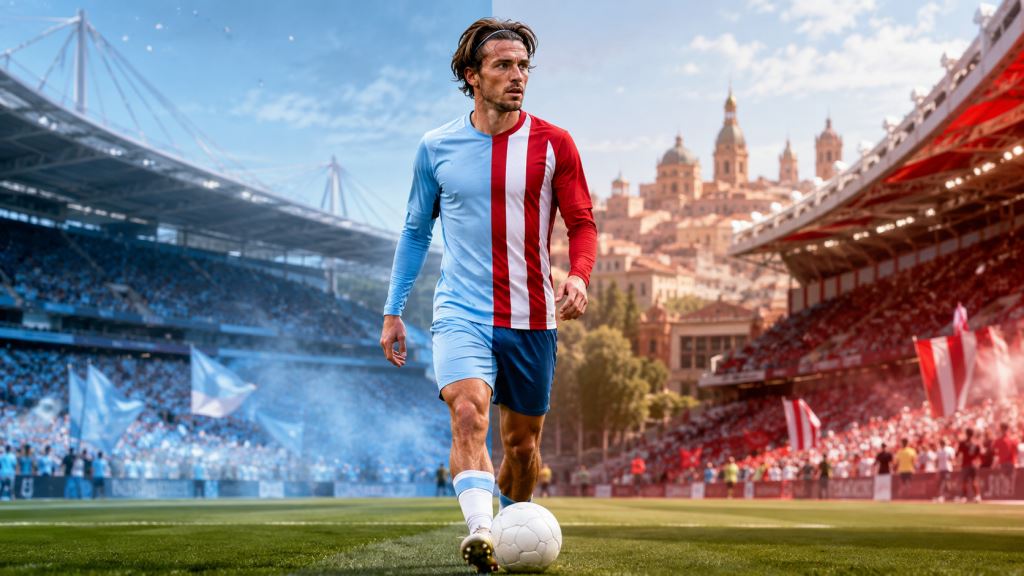 AI ilustracija: Atlético Madrid prati Jacka Grealisha dok Manchester City razmatra njegovu budućnost i mogući transfer