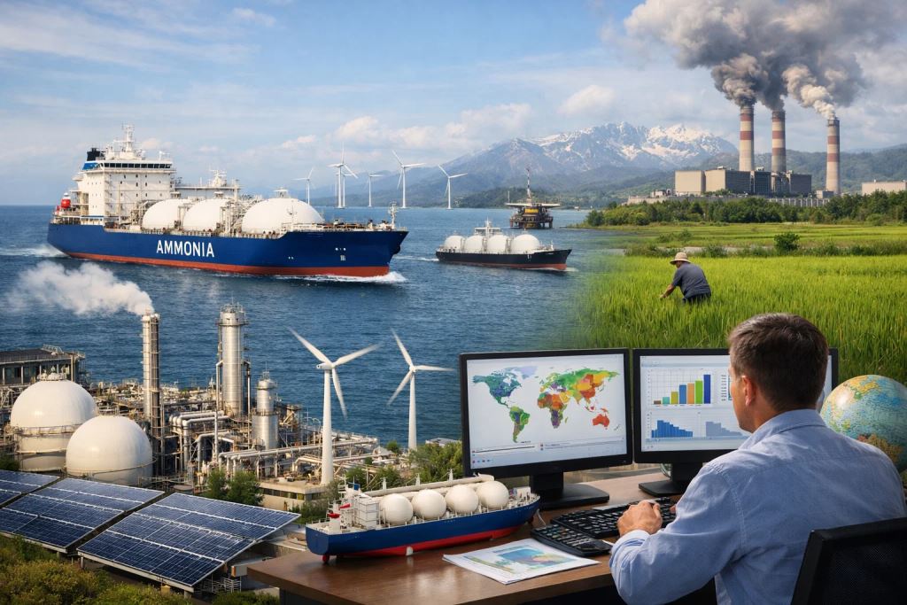 La base de données du MIT sur l’ammoniac montre le coût et les émissions du carburant bleu et vert dans le commerce mondial