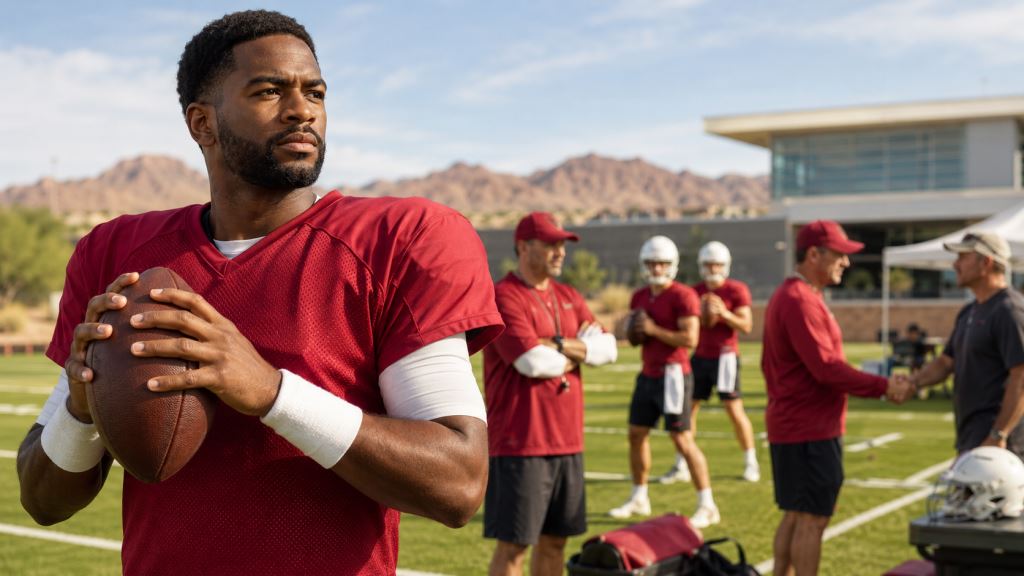 AI ilustracija: Jacoby Brissett dobio veliku povišicu i preuzeo vodstvo u borbi za startera Arizona Cardinalsa u sezoni 2026