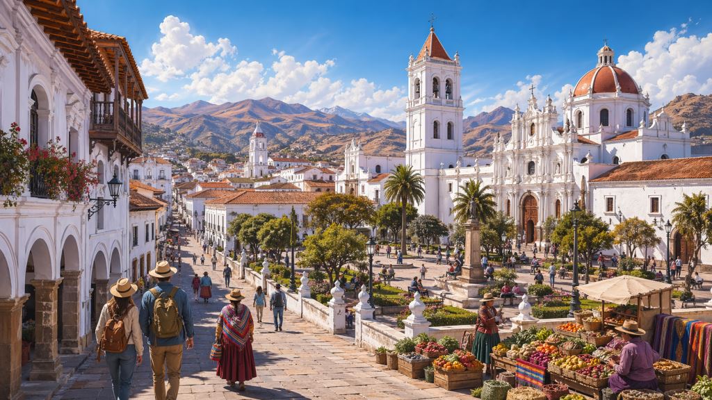 Sucre en Bolivie : guide de la ville blanche, Plaza 25 de Mayo, Recoleta et centre historique