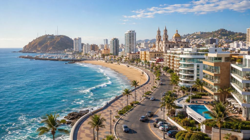 KI-Illustration: Mazatlán 2026: Reiseführer zu Unterkunft, Hotels, Apartments, Lage, Parken und Preisen