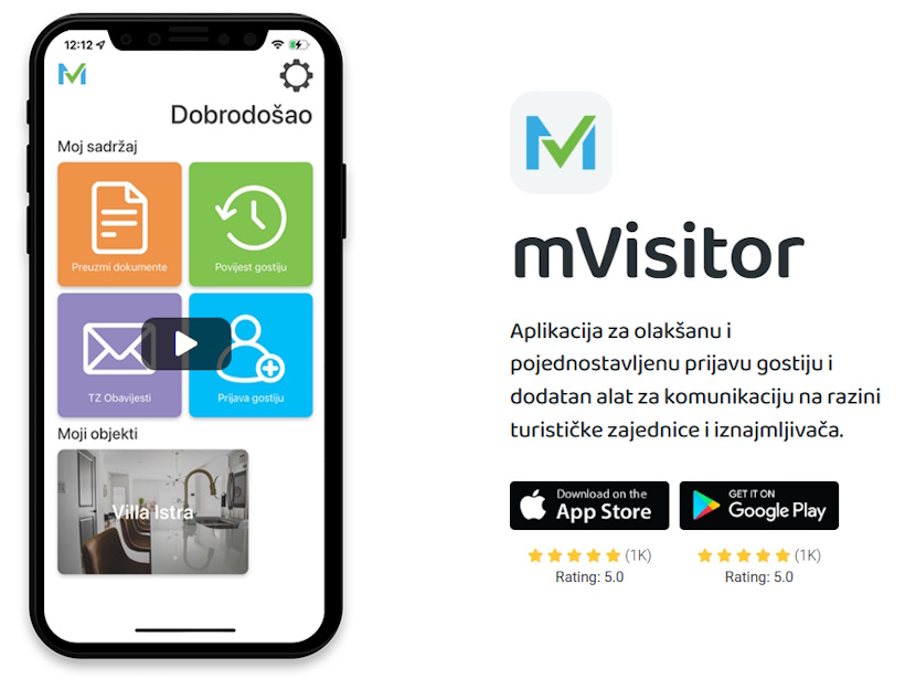 Besplatna mobilna aplikacija mVisitor: Brza i jednostavna prijava gostiju za iznajmljivače u Karlobagu