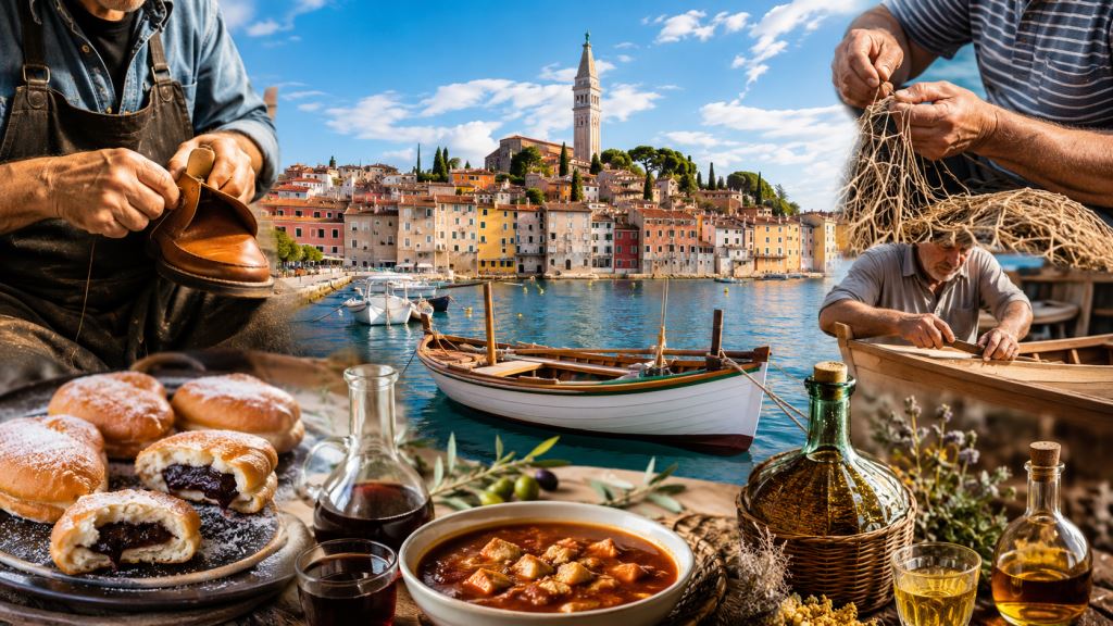 illustration IA: Rovinj Craft Tour le 25 juin : visite gratuite des métiers anciens, de la batana et de la soupe istrienne