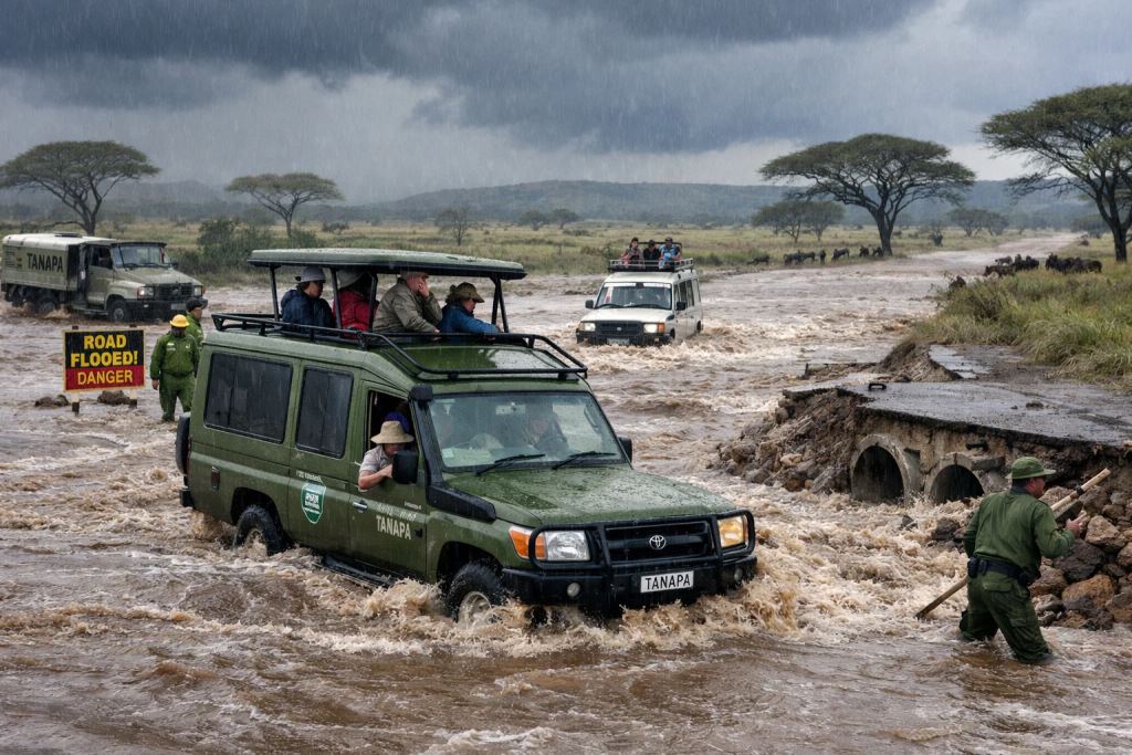Serengeti sous l’eau : des pluies extrêmes ont bloqué les routes du parc national, la TANAPA a déclenché des interventions d’urgence