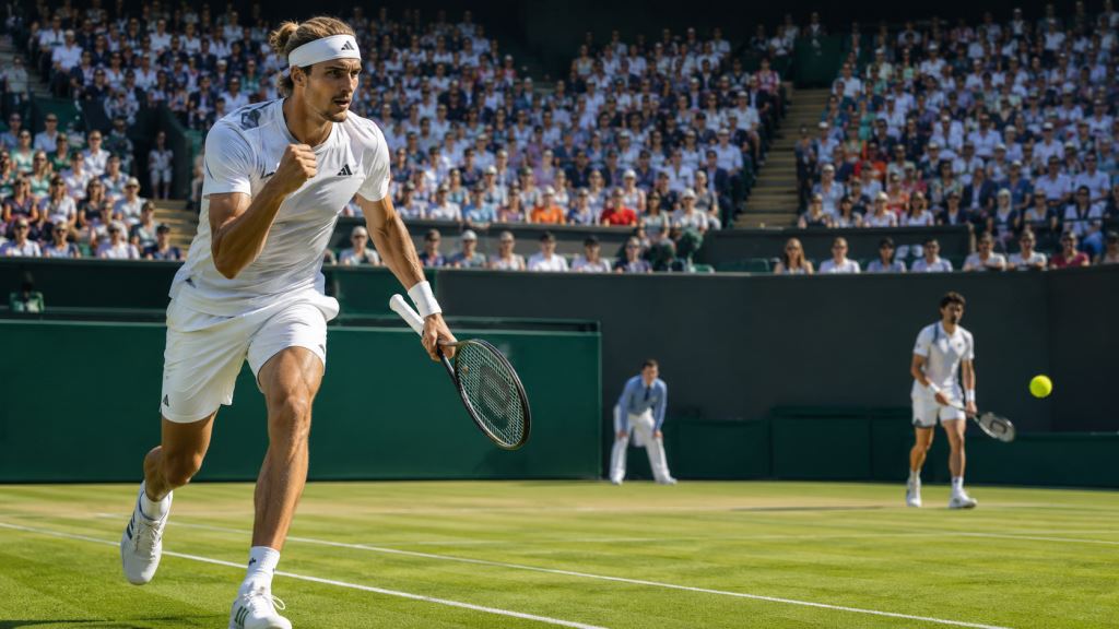 illustration IA: Zverev file au troisième tour de Wimbledon après une victoire maîtrisée contre Royer sur le gazon londonien