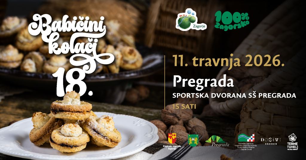 Omas Kuchen 2026 in Pregrada bringen 33 Großmütter aus Zagorje zusammen und bewahren die Tradition alter Süßspeisen und Rezepte