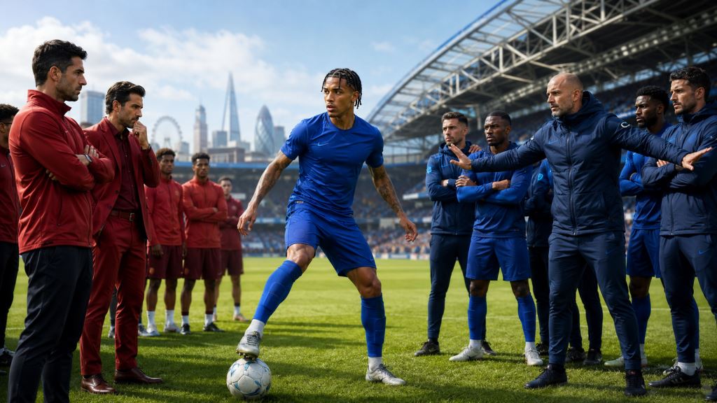 AI illustration: Arsenal target João Pedro in €100m-plus move as Chelsea close door after his 20-goal season at Stamford Bridge