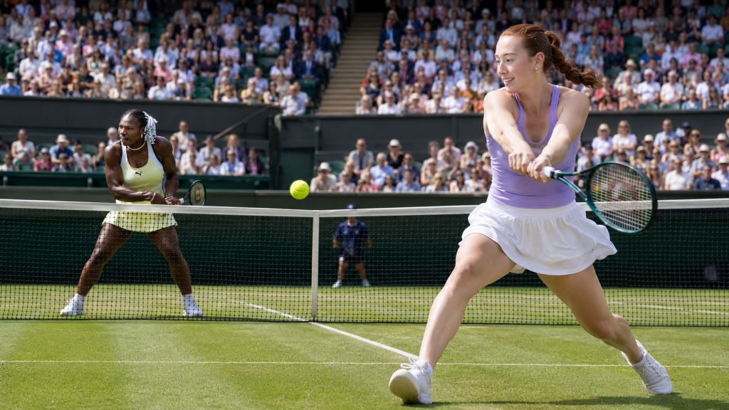 illustration IA: Maya Joint stoppe le retour de Serena Williams à Wimbledon 2026 dans un grand duel de générations sur gazon
