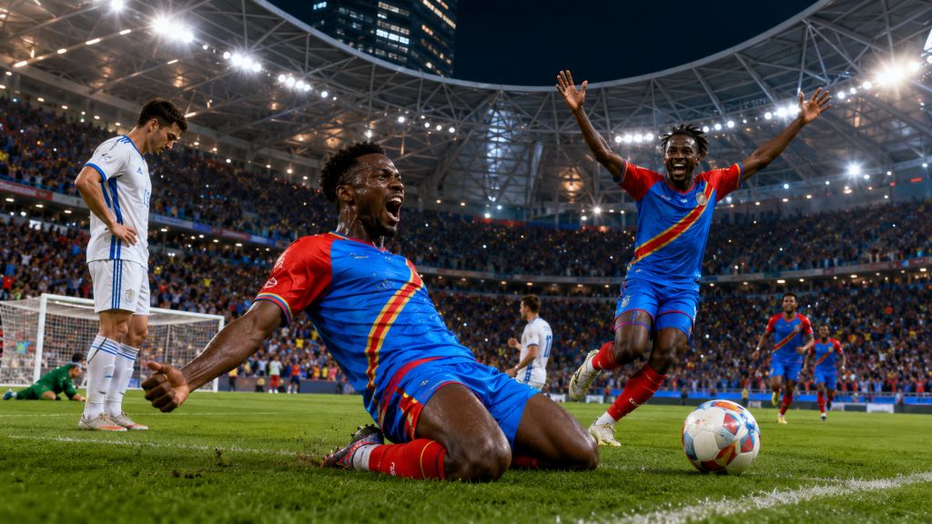 KI-Illustration: DR Kongo gegen Usbekistan 3:1, Comeback in Atlanta und historischer WM-2026-Einzug nach dem Gruppenfinale