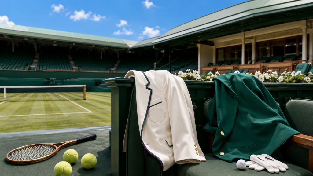 KI-Illustration: Novak Djokovics Sieg gegen Stefanos Tsitsipas in Wimbledon und Rory McIlroys Scherz über grüne Masters-Jacke