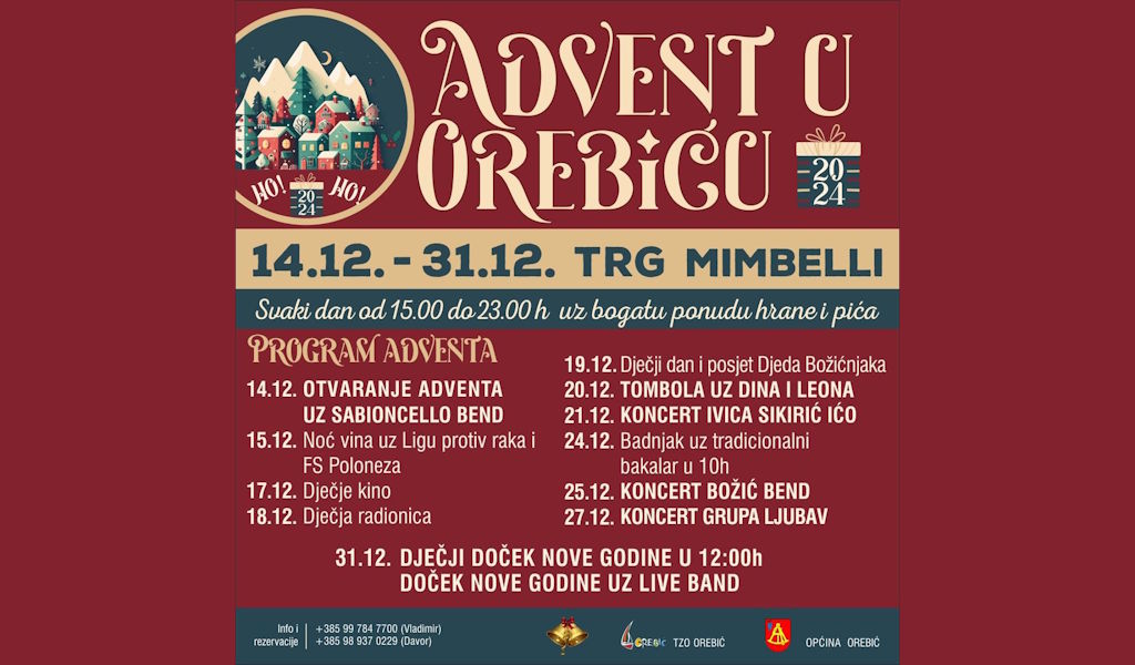 Advent in Orebić: holiday magic on Mimbelli Square with a rich program and tradition