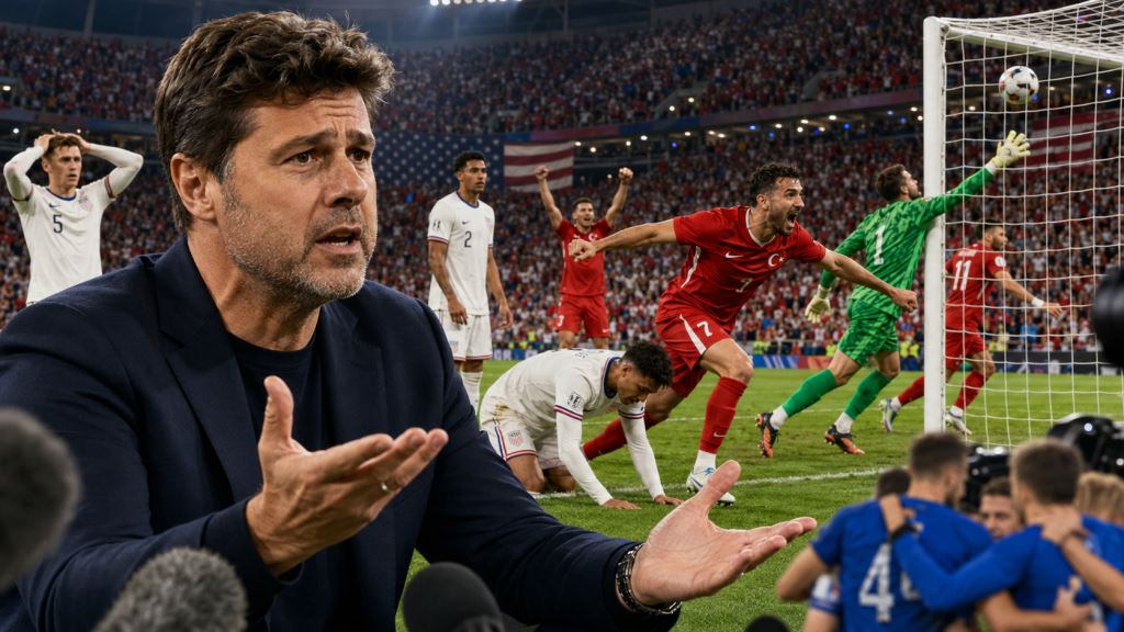KI-Illustration: Pochettino verteidigt USA nach Niederlage gegen Türkei und betont WM-Gruppensieg in Gruppe D