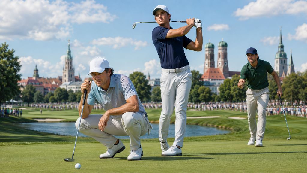 ilustración con IA: Wiesberger y Hollick lideran el BMW International Open, Ortiz y Rosenmüller presionan antes del final en Múnich