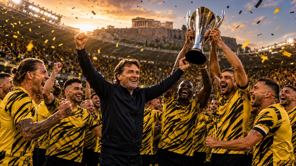 AEK win Greek league title as Marko Nikolić leads Athens club to trophy with Balkan influence