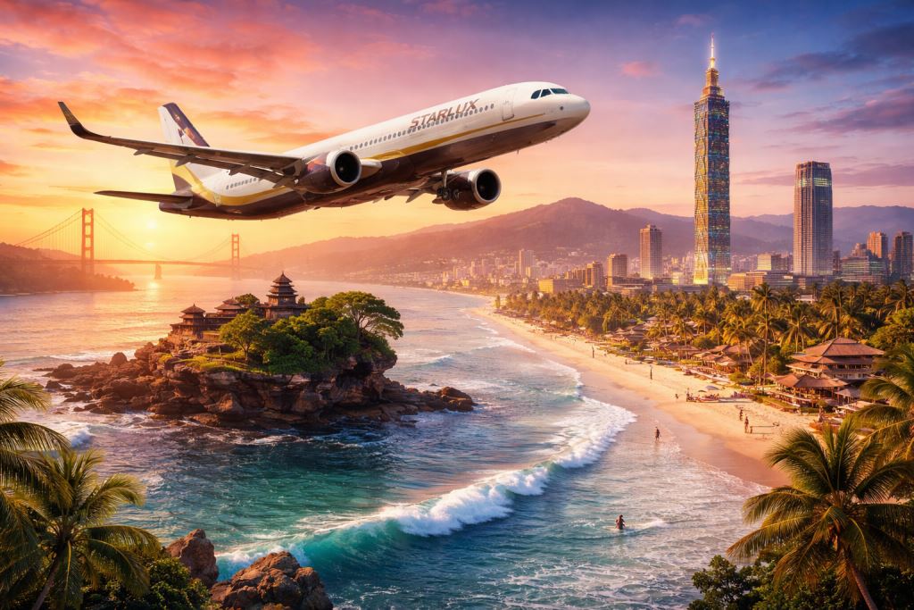 STARLUX abre la ruta Taipéi–Bali y refuerza la competencia por los pasajeros estadounidenses hacia el Sudeste Asiático