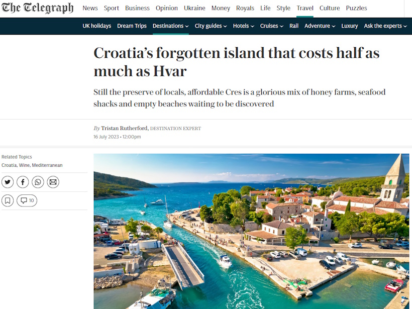 Britanski telegraph o atrakcijama otoka Cresa!