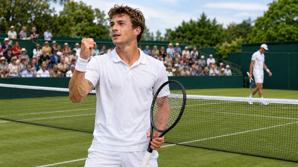 illustration IA: Arthur Fery renverse Otto Virtanen à Wimbledon et reste le dernier Britannique en simple dans le tableau