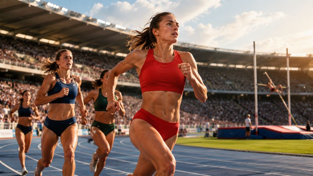 illustration IA: Audrey Werro et son 1:53.80 historique à Paris, soirée record sur 800 mètres et repère de saison en athlétisme