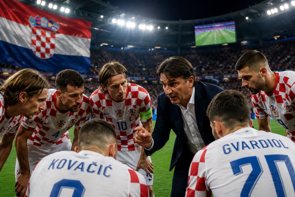 ilustracja AI: Dalić przywraca Chorwacji znany system na mecz z Panamą, Budimir zacznie kluczowe spotkanie MŚ 2026 w grupie