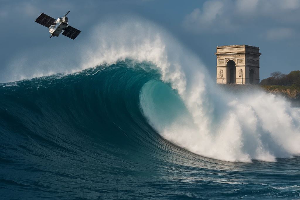 Satellites detect the power of ocean swell: waves up to 20 m, transoceanic path and new SWOT and Sentinel-6 measurements