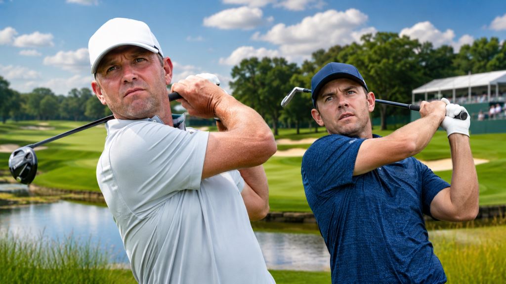 AI illustration: Glover and Blair share John Deere Classic lead after opening 63s on PGA Tour at TPC Deere Run in Silvis