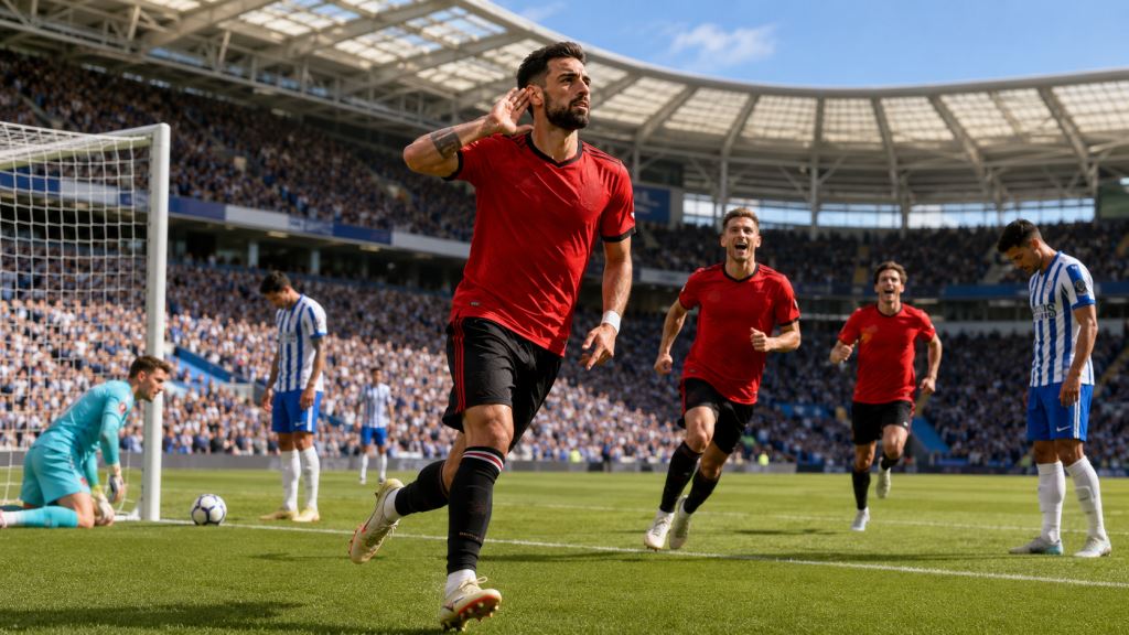 Manchester United ante Brighton 3-0: récord de Bruno Fernandes y lucha europea en el cierre de Premier League