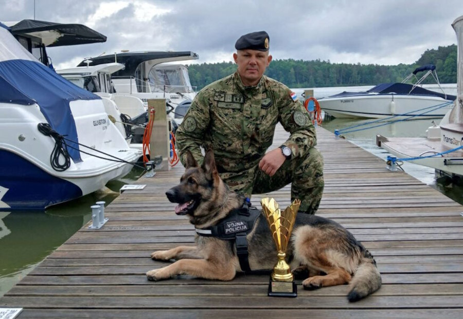 The Croatian team of the Military Police Regiment won the third place in the competition of official dogs for drug detection in Poland