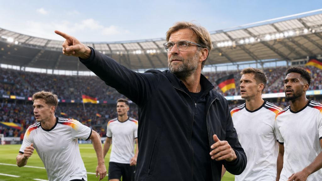 AI illustration: Jürgen Klopp takes charge of Germany through 2030 after another disappointing World Cup campaign in 2026
